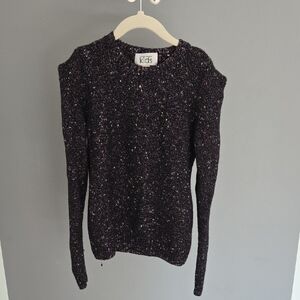 Autumn Cashmere Kids Black and Purple Speckled Sweater